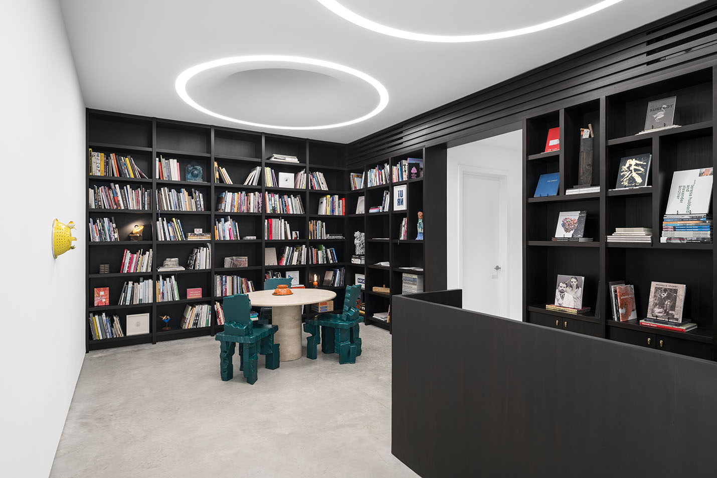 Library area of Lora Reynolds Gallery designed by Stonefox Architecture